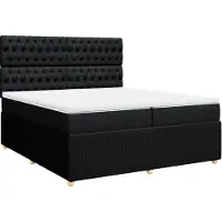 Syfax Boxspringbett mit Matratze Schwarz 200x200 cm Stoff