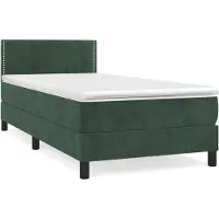 Syfax Boxspringbett mit Matratze Dunkelgrün 100x200 cm Samt