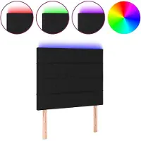Syfax LED Kopfteil Schwarz 90x5x118/128 cm Stoff