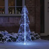 vidaXL "Schlussverkauf" Weihnachtsbaum - Tannenbaum - Kunstbaum moderne - mit 100 LEDs Blau 120 cm Acryl C13046