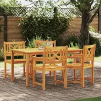vidaXL Möbel Gartenstuhl 4 pcs Braun 56 x 56 x 90cm Massivholz Akazie - Gartenstühle 3324846