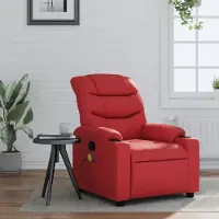 vidaXL Cloris DesignMöbel Massagesessel Rot Kunstleder , Klassische Sessel 2024 Neu