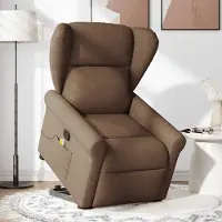 vidaXL "SALE 2026"Massagesessel/Relaxsessel - Modernes Design - TV-Sessel - Einzelsofa - mit Aufstehhilfe Braun Stoff - Couchsessel DE3797757