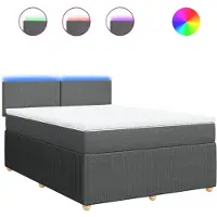 Syfax Boxspringbett mit Matratze Dunkelgrau 140x190 cm Stoff
