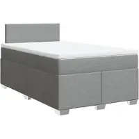 Syfax Boxspringbett mit Matratze Hellgrau 120x200 cm Stoff