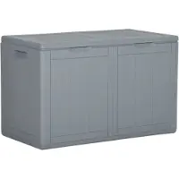 The Living Store Garten-Aufbewahrungsbox 180 L Grau PP Rattan