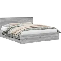 Syfax Bettrahmen Graues Sonoma 200 x 200 cm Ingenieurs Holz