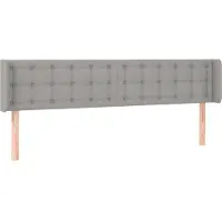 Syfax Kopfteil mit Ohren Hellgrau 203x16x78/88 cm Stoff