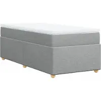 Syfax Boxspringbett mit Matratze Hellgrau 100x200 cm Stoff