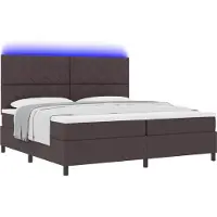 Syfax Boxspringbett mit Matratze Dunkelbraun 200 x 200 cm Stoff