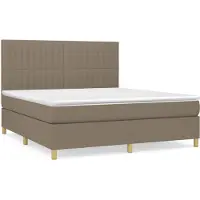 Syfax Boxspringbett mit Matratze Taupe 160x200 cm Stoff