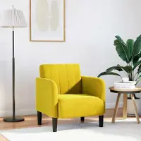 vidaXL Möbel Sessel mit Armlehnen Gelb 54 cm Samt - Fernseh- & Relaxsessel 4100584