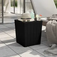 vidaXL "im " Gartentisch Wetterfest - Balkon Tisch/Esstisch - mit Abnehmbarer Tischplatte Schwarz Polypropylen - Gartentische CC16764