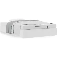 Syfax Ottoman-Bett ohne Matratze Weiß 120x200 cm Kunstleder