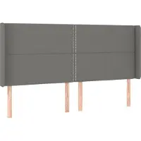 Syfax Kopfteil mit Ohren Dunkelgrau 183x16x118/128 cm Stoff