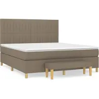 Syfax Boxspringbett mit Matratze Taupe 160x200 cm Stoff