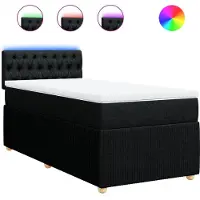 Syfax Boxspringbett mit Matratze Schwarz 90x200 cm Stoff