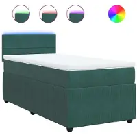 Syfax Boxspringbett mit Matratze Dunkelgrün 100x200 cm Samt