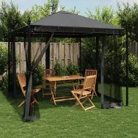 vidaXL "im Angebot" Pavillon mit Netzwänden Anthrazit 2,93x2,93 m Stahl - Pavillons & Partyzelte CC16947