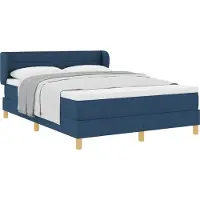 Syfax Boxspringbett mit Matratze mit Kopfteil Blau 140 x 190 cm Stoff