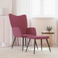 Prolenta Maison Exclusive - Relaxsessel mit Hocker Weinrot Stoff