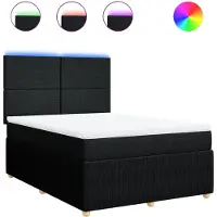 Syfax Boxspringbett mit Matratze Schwarz 160x200 cm Stoff