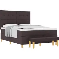 Syfax Boxspringbett mit Kopfteil Dunkelbraun 190 x 140 cm Stoff