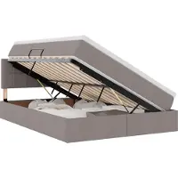Syfax LED-Speicherbett mit Matratze Taupe 140 x 200 cm Stoff