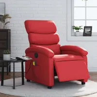 vidaXL Massagesessel Elektrisch Rot Kunstleder , Klassische Sessel 2024 Neu