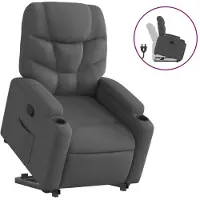 Syfax Relaxsessel mit Aufstehhilfe Dunkelgrau Stoff