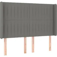 Syfax Kopfteil mit Ohren Dunkelgrau 147x16x118/128 cm Stoff