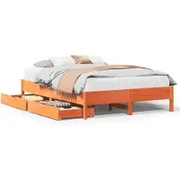 Syfax Massivholzbett ohne Matratze Wachsbraun 120x190 cm Kiefernholz