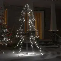vidaXL "2026 Modern"Künstliche Weihnachtsbäume - Weiß Weihnachtsbaum in Kegelform 160 LEDs Indoor & Outdoor 78x120cm Promotion2279401