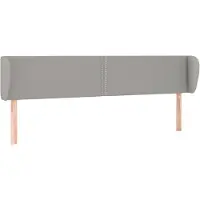 Syfax Kopfteil mit Ohren Hellgrau 183x23x78/88 cm Stoff