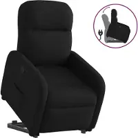 Syfax Relaxsessel mit Aufstehhilfe Schwarz Stoff