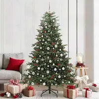 vidaXL "Schlussverkauf" Künstlicher Weihnachtsbaum - Tannenbaum - Kunstbaum moderne - mit 300 LEDs mit Ständer Grün 210 cm C12929