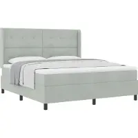 Syfax Boxspringbett mit Kopfteil Hellgrau 180 x 200 cm Samt