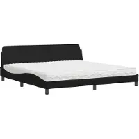 Syfax Bett mit Matratze "Dover" Schwarz 200x200 cm Kunstleder