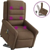 Prolenta Maison Exclusive - Massagesessel mit Aufstehhilfe Braun Stoff
