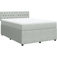 vidaXL Boxspringbett mit Matratze Hellgrau 140x200 cm Samt