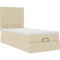 Syfax Ottoman-Bett mit Matratze Creme 100x200 cm Stoff