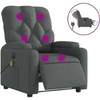 Syfax Massagesessel Elektrisch Dunkelgrau Stoff