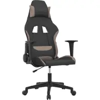 Syfax Gaming-Stuhl mit Massagefunktion Schwarz und Taupe Stoff