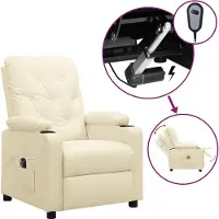 Syfax Relaxsessel Elektrisch Creme Kunstleder