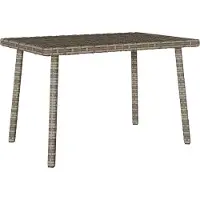 vidaXL Möbel Garten-Couchtisch Rechteckig Grau 60x40x37 cm Poly Rattan - Gartentische &21608