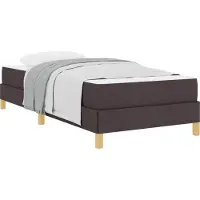 Syfax Boxspringbett mit Matratze Dunkelbraun 80 x 200 cm Stoff