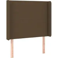 Syfax Kopfteil mit Ohren Dunkelbraun 103x16x118/128 cm Stoff