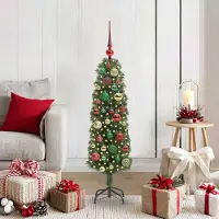 vidaXL "Schlussverkauf" Künstlicher Weihnachtsbaum(1 pc) - Kunstbaum/Tannenbaum - mit 150 LEDs mit Ständer Grün 120 cm C7284