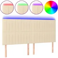 Syfax LED Kopfteil Creme 200x5x118/128 cm Stoff