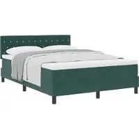 Syfax Boxspringbett mit Matratze Dunkelgrün 140 x 190 cm Samt